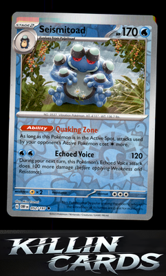 Reverse Holofoil Seismitoad 052/197 Pokemon Uncommon SV03: Obsidian Flames Card