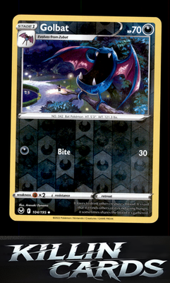 Reverse Holofoil Golbat 104/195 Pokemon Uncommon SWSH12: Silver Tempest Card NM
