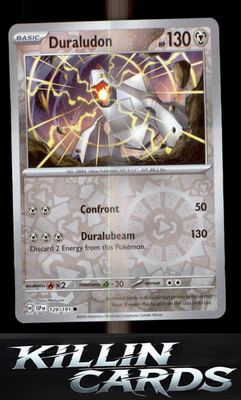 Reverse Holofoil Duraludon 129/191 Pokemon Common SV08: Surging Sparks Card NM