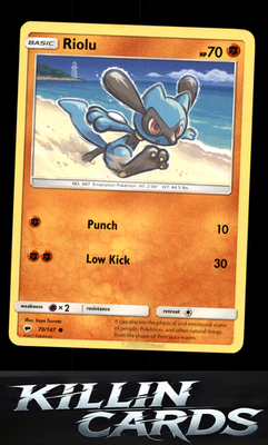Riolu 70/147 Pokemon Common SM - Burning Shadows Card NM