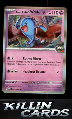 Team Rocket's Wobbuffet 082/182 Pokemon Rare SV10: Destined Rivals Card NM