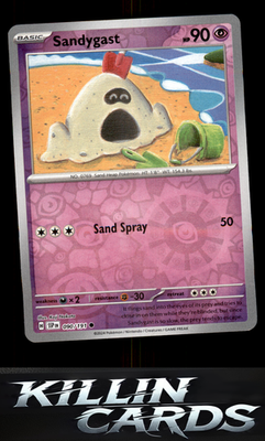Reverse Holofoil Sandygast 090/191 Pokemon Common SV08: Surging Sparks Card NM