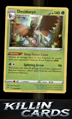 Decidueye 013/189 Pokemon Holo Rare SWSH03: Darkness Ablaze Card NM