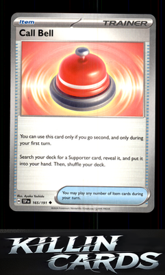 Call Bell 165/191 Pokemon Uncommon SV08: Surging Sparks Card LP