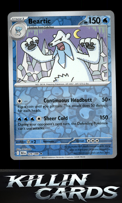 Reverse Holofoil Beartic 026/086 Pokemon Rare SV: Black Bolt Card NM