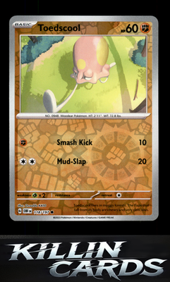 Reverse Holofoil Toedscool 118/197 Pokemon Common SV03: Obsidian Flames Card NM