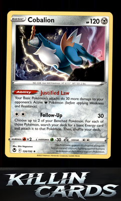 Cobalion 126/195 Pokemon Rare SWSH12: Silver Tempest Card NM