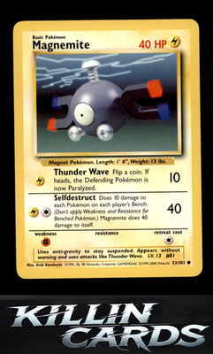 Magnemite 053/102 Pokemon Common Base Set Card LP