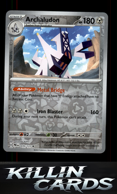 Reverse Holofoil Archaludon 070/131 Pokemon Rare SV: Prismatic Evolutions Card N