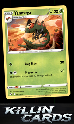 Yanmega 002/072 Pokemon Rare Shining Fates Card NM
