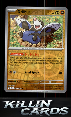 Reverse Holofoil Drilbur 085/162 Pokemon Common SV05: Temporal Forces Card NM