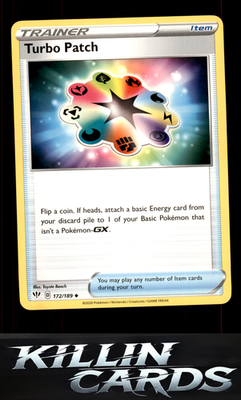 Turbo Patch 172/189 Pokemon Uncommon SWSH03: Darkness Ablaze Card NM