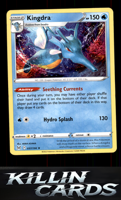 Kingdra 037/196 Pokemon Holo Rare SWSH11: Lost Origin Card NM