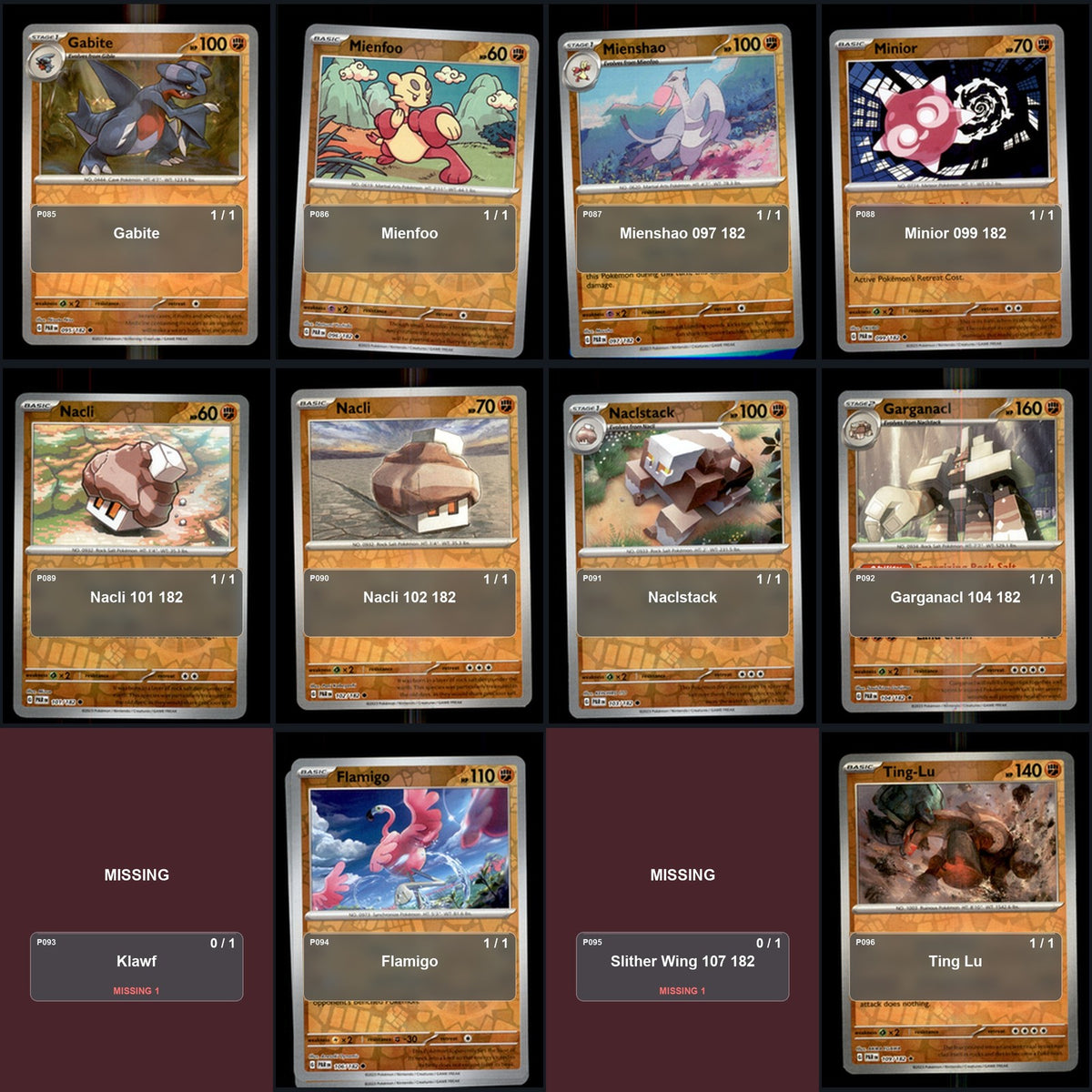 Pokemon TCG SV04: Paradox Rift Reverse Holo Master Set 141 Reverse Holo Card
