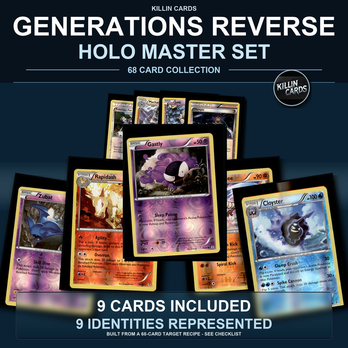 Pokemon TCG Generations Reverse Holo Master Set 9 Reverse Holo Card Collection