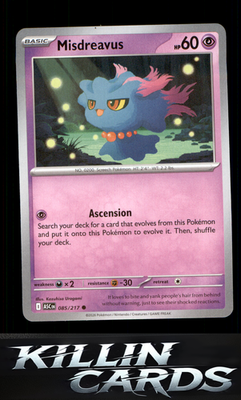Misdreavus - 085/217 085/217 Pokemon Common ME: Ascended Heroes Card NM