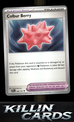 Colbur Berry 168/191 Pokemon Uncommon SV08: Surging Sparks Card NM