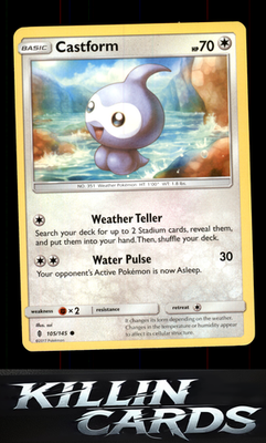 Castform 105/145 Pokemon Common SM - Guardians Rising Card NM