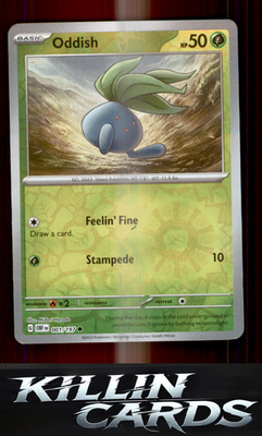 Reverse Holofoil Oddish 001/197 Pokemon Common SV03: Obsidian Flames Card NM