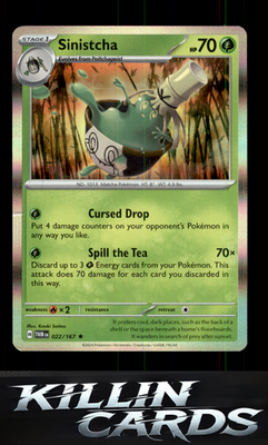Sinistcha 022/167 Pokemon Rare SV06: Twilight Masquerade Card NM