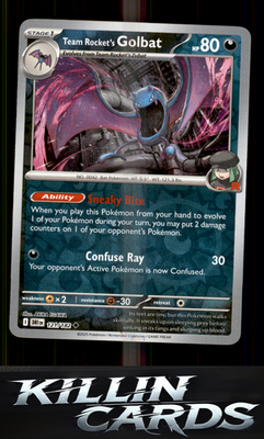 Reverse Holofoil Team Rocket's Golbat 121/182 Pokemon Uncommon SV10: Destined Ri