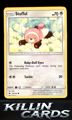 Stufful 110/147 Pokemon Common SM - Burning Shadows Card NM