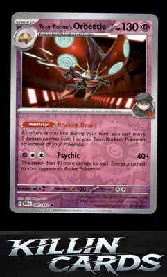 Reverse Holofoil Team Rocket's Orbeetle - 089/182 089/182 Pokemon Uncommon SV10: