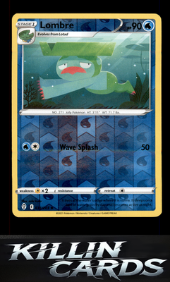Reverse Holofoil Lombre 033/203 Pokemon Uncommon SWSH07: Evolving Skies Card NM