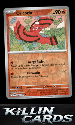 Reverse Holofoil Oricorio - 026/191 026/191 Pokemon Common SV08: Surging Sparks