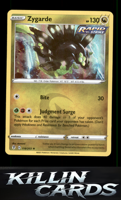 Zygarde 118/203 Pokemon Holo Rare SWSH07: Evolving Skies Card NM