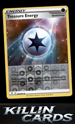 Reverse Holofoil Treasure Energy 165/203 Pokemon Uncommon SWSH07: Evolving Skies