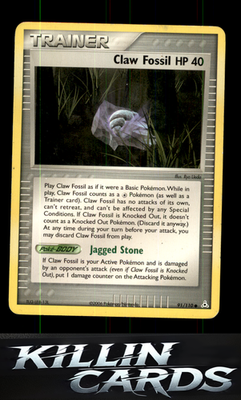 Claw Fossil 91/110 Pokemon Common Holon Phantoms Card LP