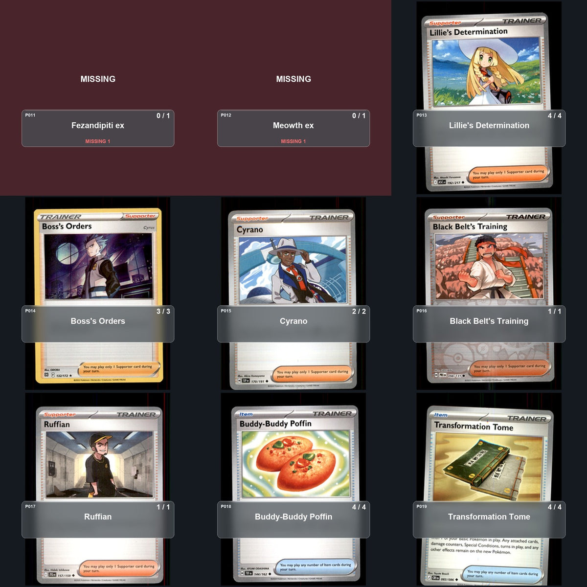 Partial Pokemon TCG NAIC 2026, New Orleans N's Zoroark Decklist 45 Cards Deck