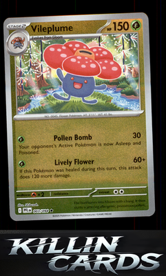 Reverse Holofoil Vileplume 003/094 Pokemon Rare ME02: Phantasmal Flames Card NM