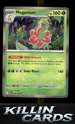 Meganium 010/132 Pokemon Rare ME01: Mega Evolution Card NM