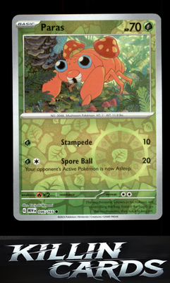 Reverse Holofoil Paras 046/165 Pokemon Common SV: Scarlet & Violet 151 Card NM