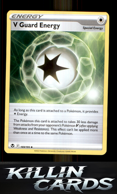 V Guard Energy 169/195 Pokemon Uncommon SWSH12: Silver Tempest Card NM