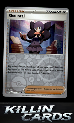 Reverse Holofoil Shauntal 174/182 Pokemon Uncommon SV04: Paradox Rift Card NM