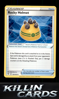 Rocky Helmet 159/185 Pokemon Uncommon SWSH04: Vivid Voltage Card NM