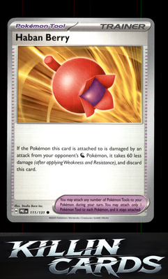 Haban Berry 111/131 Pokemon Common SV: Prismatic Evolutions Card NM