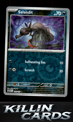 Reverse Holofoil Salandit 139/197 Pokemon Common SV03: Obsidian Flames Card NM