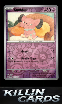 Reverse Holofoil Snubbull 087/197 Pokemon Common SV03: Obsidian Flames Card NM