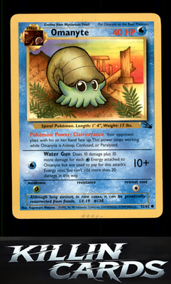 Omanyte 52/62 Pokemon Common Fossil Card LP