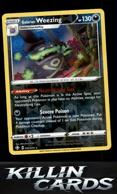 Reverse Holofoil Galarian Weezing 042/072 Pokemon Holo Rare Shining Fates Card L