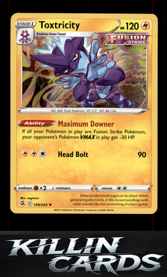 Toxtricity (108) 108/264 Pokemon Holo Rare SWSH08: Fusion Strike Card NM