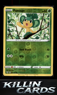 Reverse Holofoil Pansage 006/189 Pokemon Common SWSH03: Darkness Ablaze Card NM
