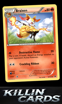 Braixen 12/124 Pokemon Uncommon XY - Fates Collide Card NM