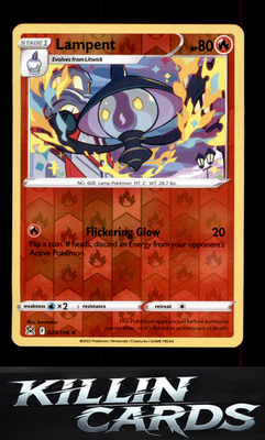 Reverse Holofoil Lampent 025/196 Pokemon Uncommon SWSH11: Lost Origin Card NM