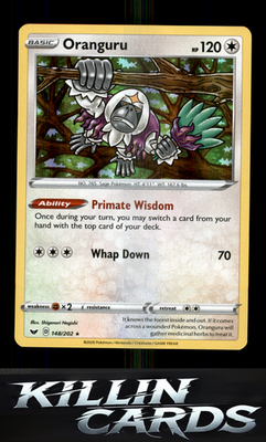 Oranguru 148/202 Pokemon Holo Rare SWSH01: Sword & Shield Base Set Card NM