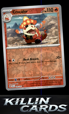 Reverse Holofoil Crocalor 030/191 Pokemon Common SV08: Surging Sparks Card NM